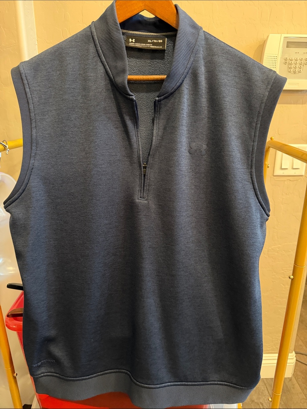 Under Armour Men's Navy Half-Zip Sleeveless Sweater Vest